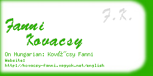 fanni kovacsy business card